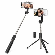 Black Portable Selfie Stick – Adjustable & Lightweight